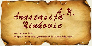 Anastasija Minković vizit kartica
